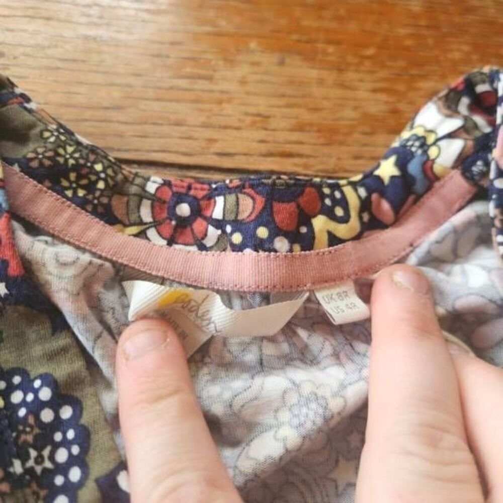 Boden Button Through Jersey paisley Dress sz 4R - Picture 3 of 5